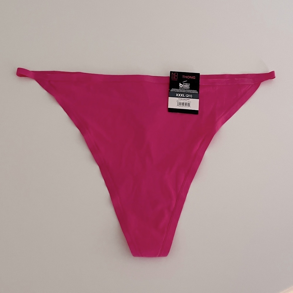 Thong Panties Cotton String Thong Fuchsia Pink Minimalist Staple Wardrobe